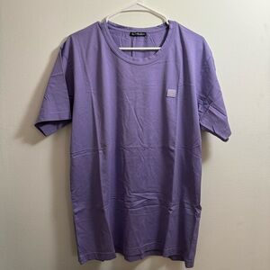 Acne Studios Nash Face Patch Short Sleeve Purple Size XL